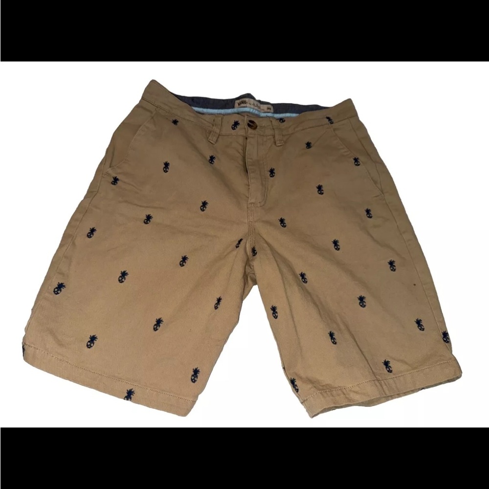 Vans Chino Shorts Mens Size 30 Beige  Pineapple Skull All Over Print Skater Y2K
